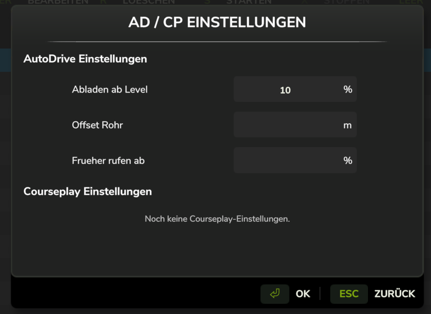 AD/CP Settings Dialog