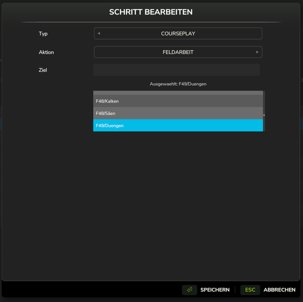 Step Dialog – Courseplay
